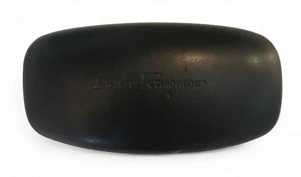 Salvatore Ferragamo black leather Sunglasses Case CASE ONLY - Image 1