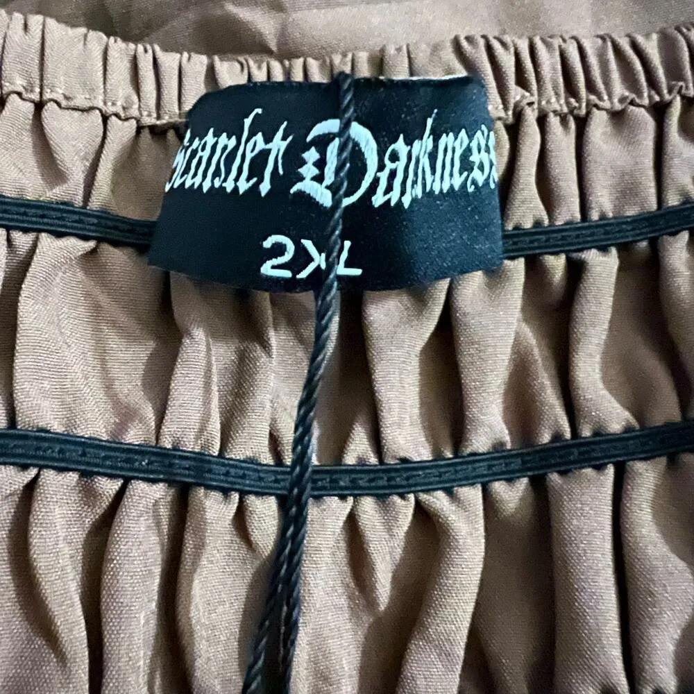 Scarlet Darkness Pioneer Costume Classic Prairie Maxi Skirt 2XL Women’s Brown Size XXL - Image 3