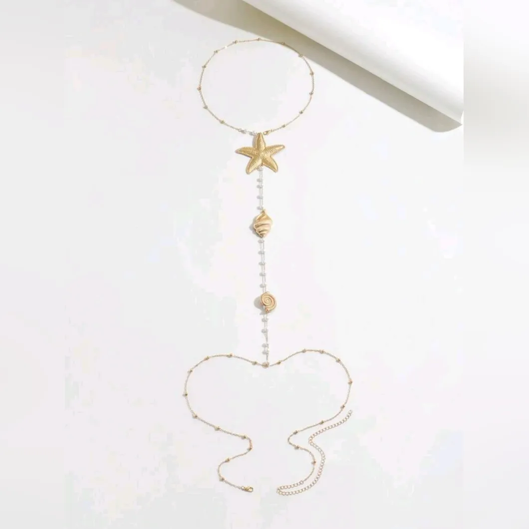 Gold Plated Starfish and Shell Body Necklace‎ - Image 7