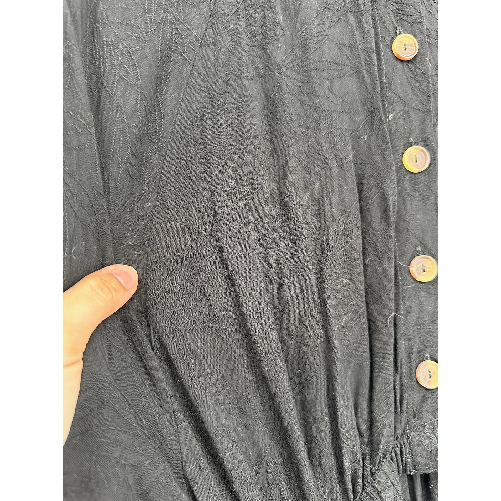 ASTR THE LABEL Long Black Maxi Dress Blouson Sleeves Cutout Button Back Size M Size M - Image 5