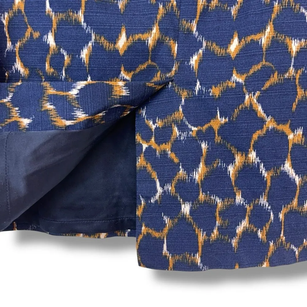 Boden Martha Ikat Animal Print Pencil Skirt in Navy - Image 9