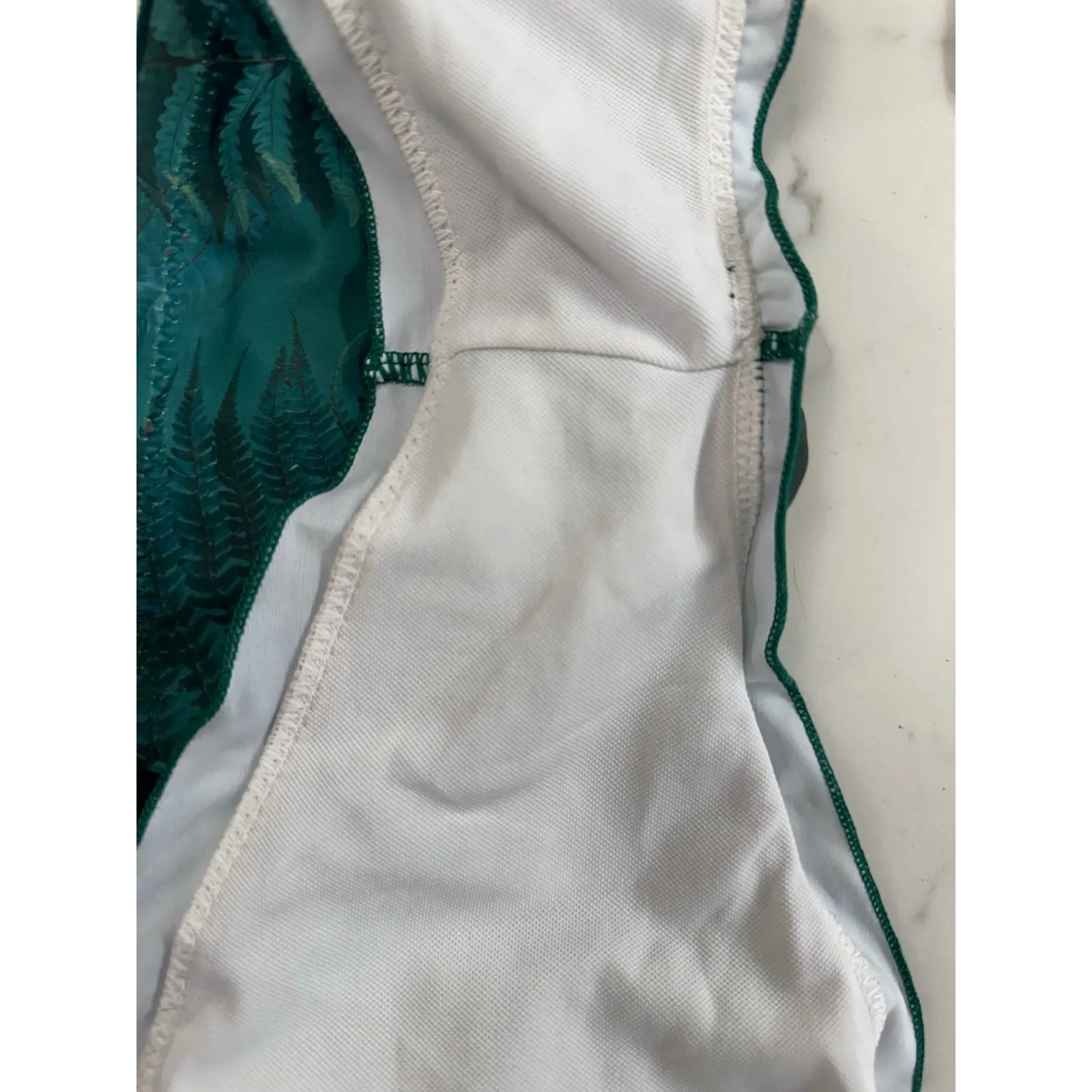 Unbranded Green Tropical Floral 3 Piece Triangle String Bikini Swimsuit Set XL - Image 5