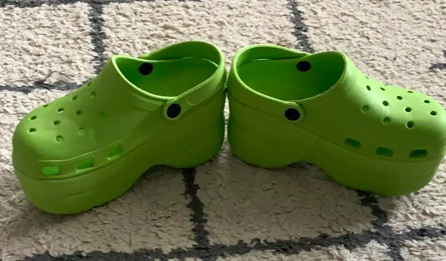 Lime Green Platform Clogs Size 7 - Image 2