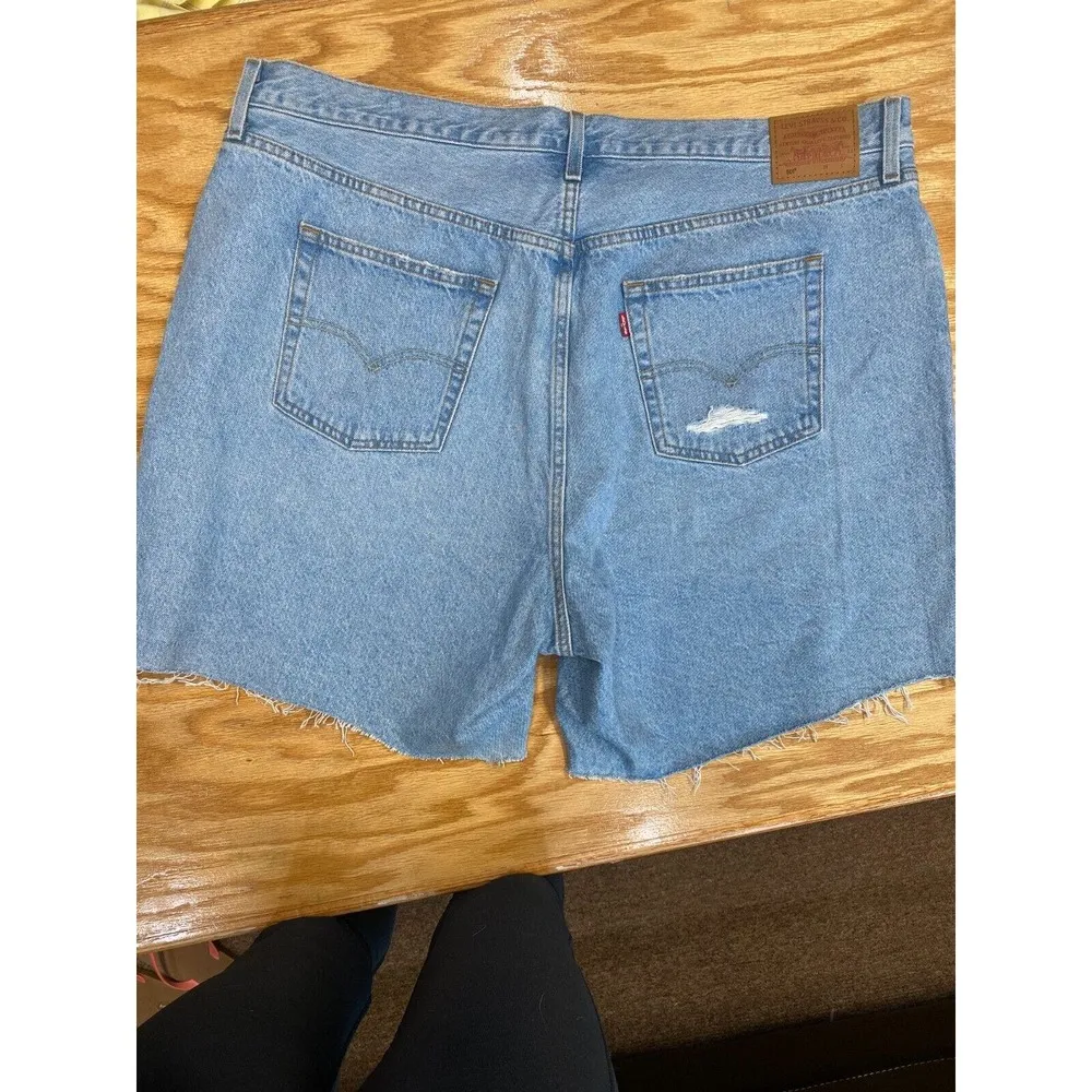 Levi's Jeans Shorts Womens 20W Blue Denim Distressed Casual Pockets Preppy B67 - Image 5