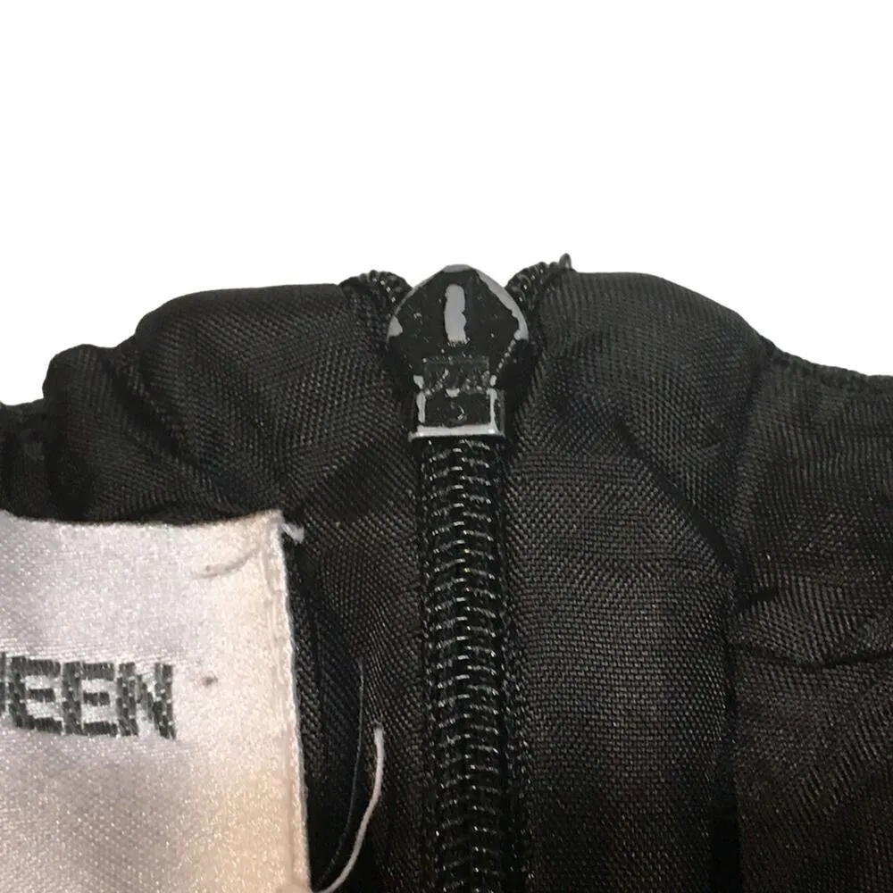 Vintage Designer Linen Blend Dress Black Size 12 - Image 5