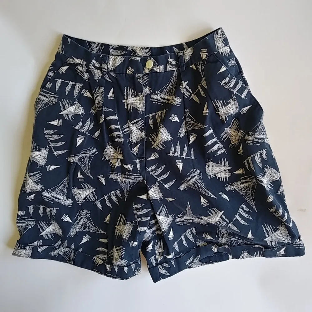 Ralph Lauren 6 26 Deep Navy White Sailing Nautical Shorts Blue - Image 9