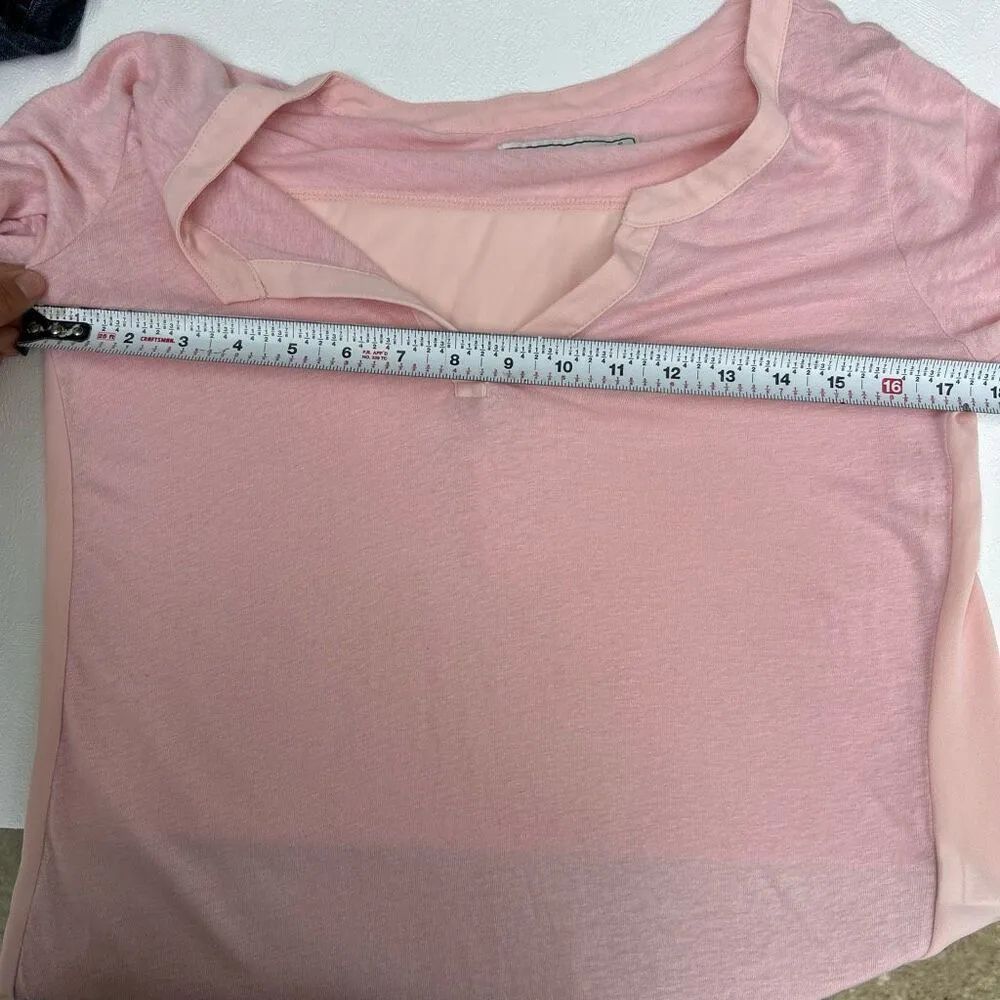 Abercrombie & Fitch Pink Long Sleeve V-Neck Blouse Top Women’s Size Small - Image 4