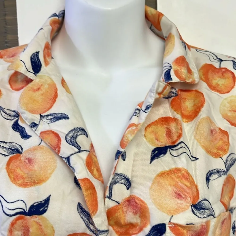 LOFT Sleep Peach Two Piece Set with Button Down Shirt and Pull On Shorts- Small - Image 5