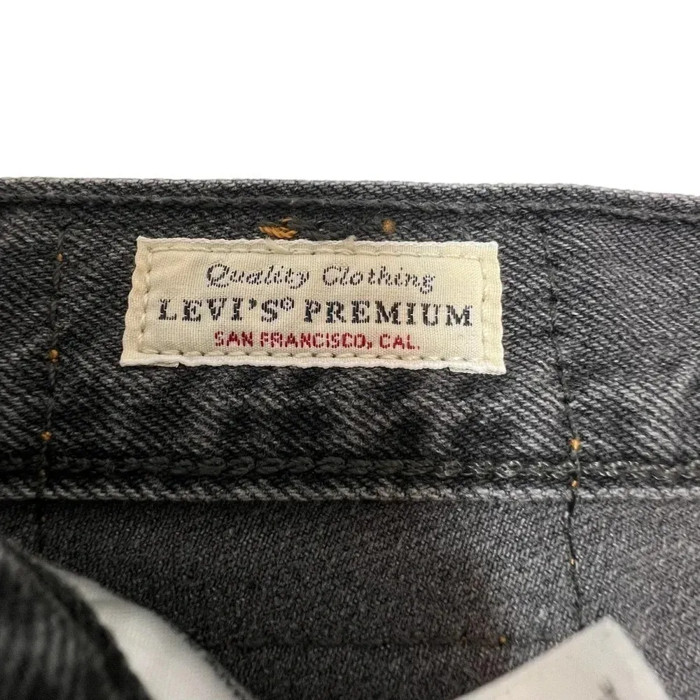Levi's Premium 501 Cut Off Denim Shorts 100% Cotton Button Fly Black Size 25 - Image 10