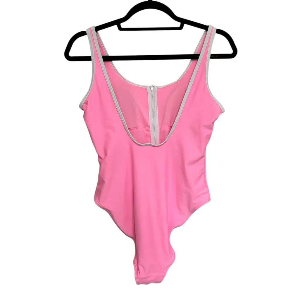 Old Navy Half Zip One Piece Swimsuit in Pink - Size S - Image 4