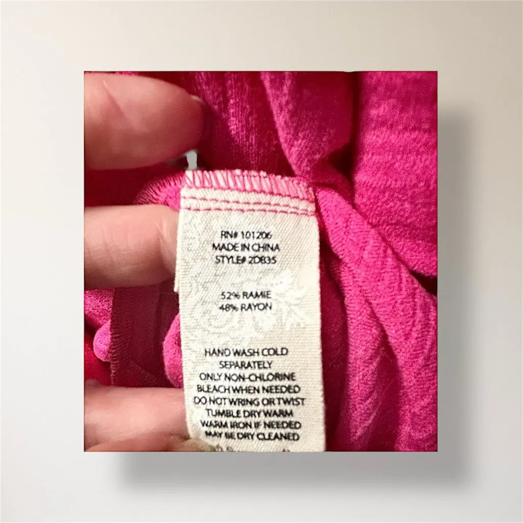 Soft Surroundings M Pink Talia Button‎ Front Oversized Tunic Top Boho Barbiecore - Image 6