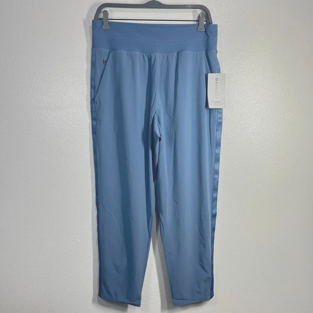 Athleta Nolita Slim Tapered Crop Pants  Light Blue‎ Women 14 Pockets Relaxed Fit - Image 4