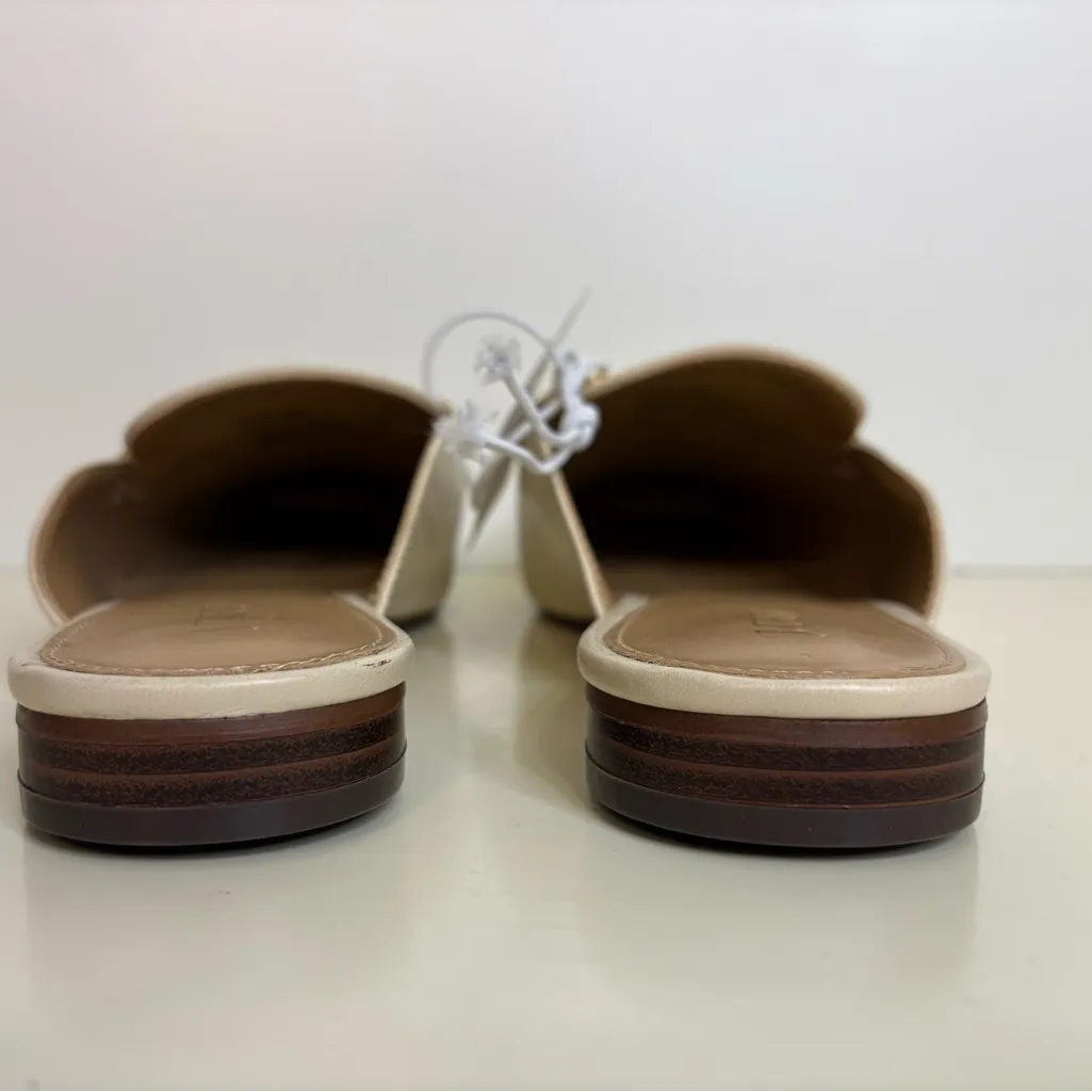 NWT J. Crew Women's Cream Mules with Gold Accent sz 9 - Image 5