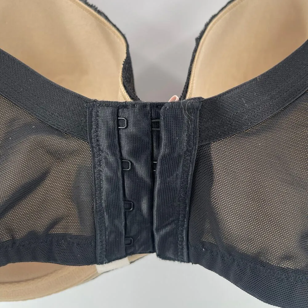 CACIQUE Bra Size 44D Modern Lace Lightly Lined Balconette Black Curvy Plus Sexy - Image 13
