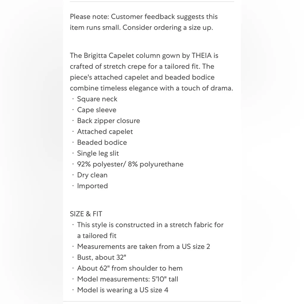 Theia Midnight Blue cape Gown Size 10 - Image 7