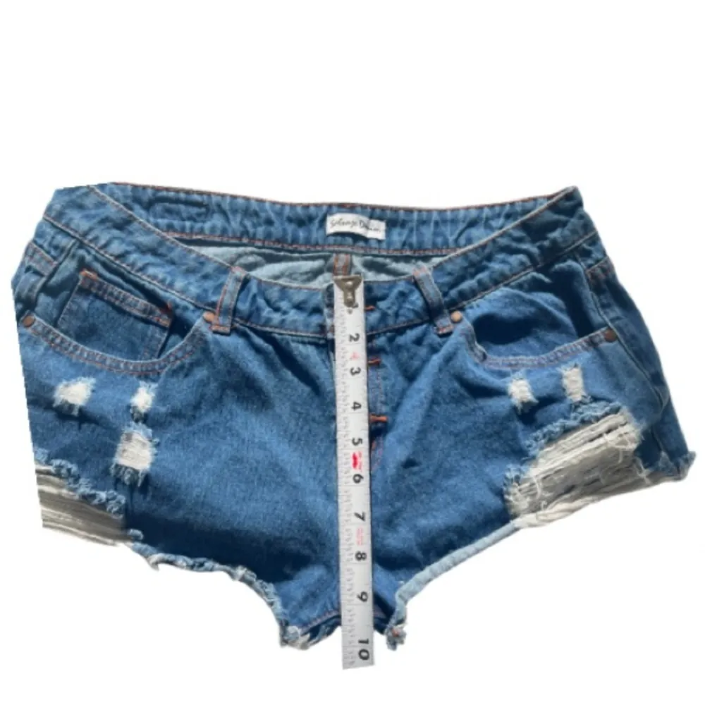 Salvage‎ Denim Y2K Distressed Jean Shorts Women’s Size 11 Blue High Waist - Image 5