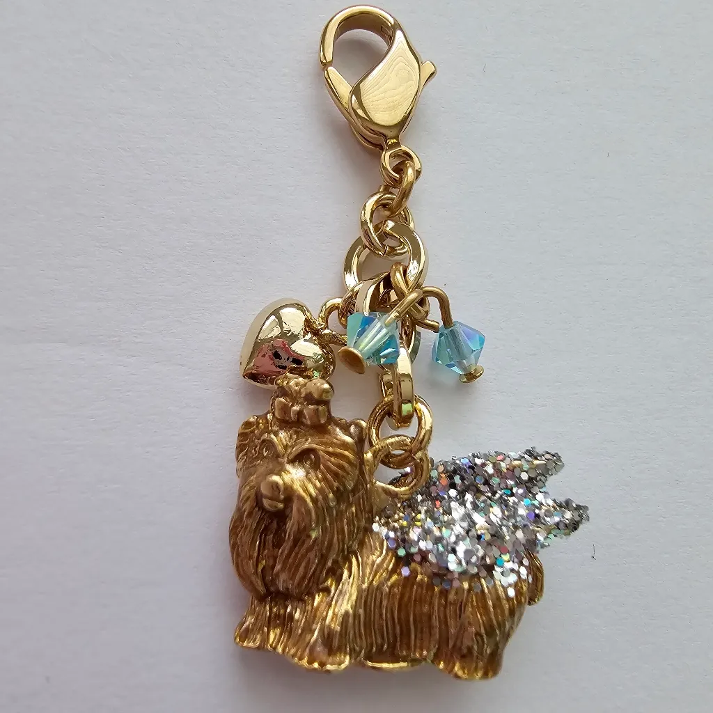 Kirks Folly Infinite Love Yorkie Charm Goldtone Metal Gold - Image 4