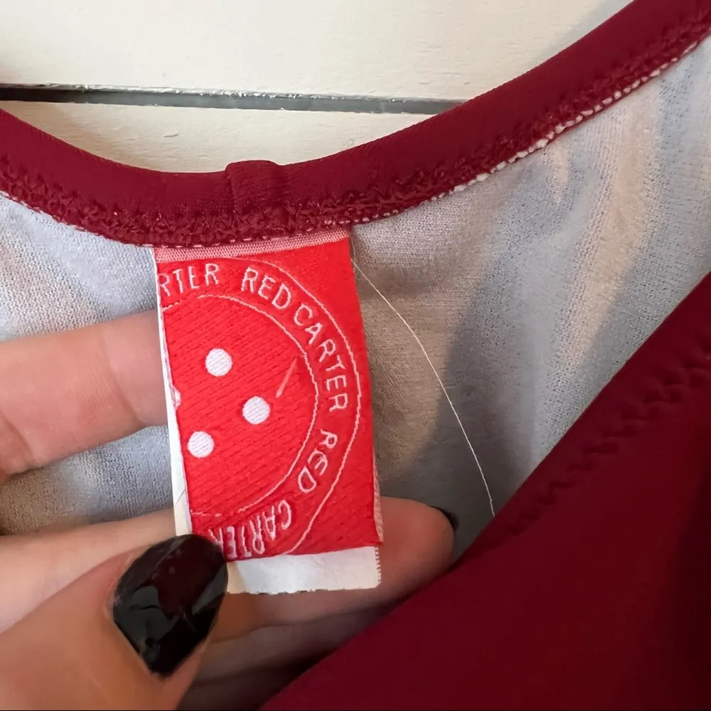 Red Carter Red One Piece Swimsuit w/ Circle Straps - Image 4