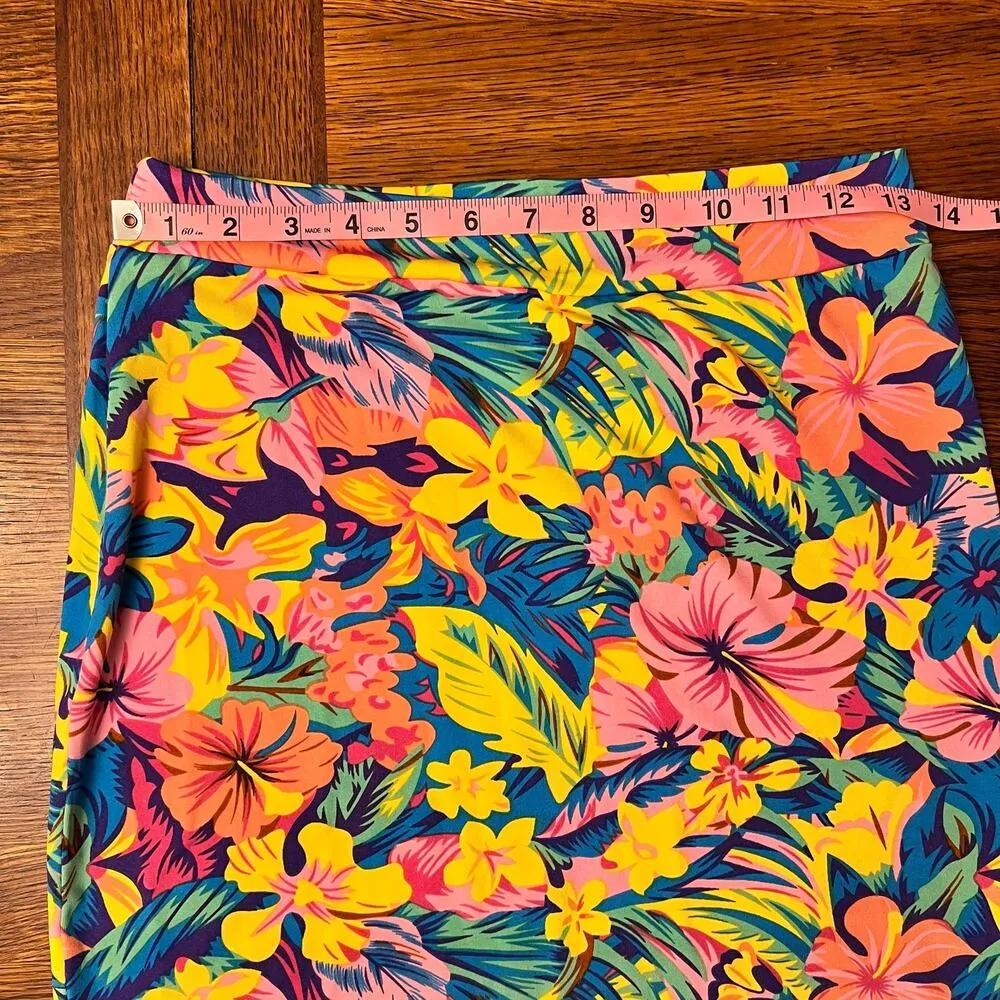 NWT UGET Bodycon Tropical Floral Midi Skirt Tie Crop Top Set Large Womens Beach - Image 10