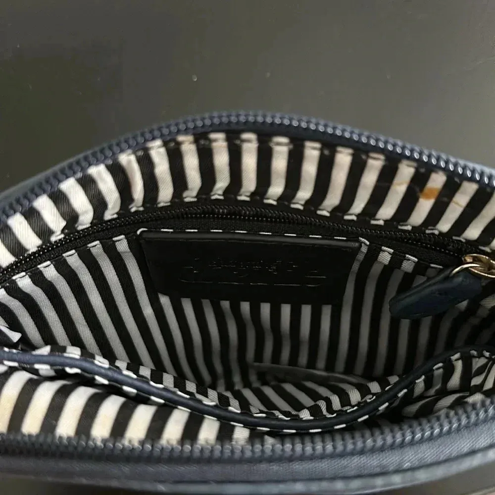 Charming Charlie Blue and White Stripped Wristlet - Image 4