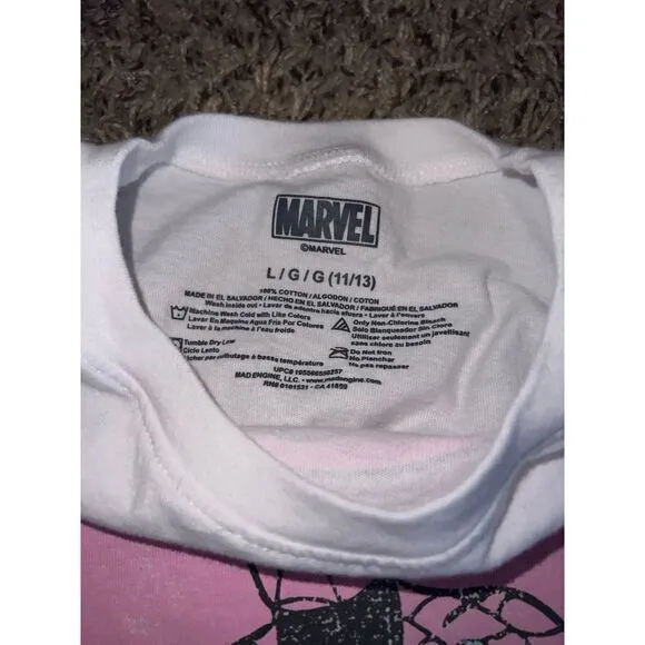 Marvel juniors "Spider-Man!" White T shirt‎ size large (11-13) - Image 3