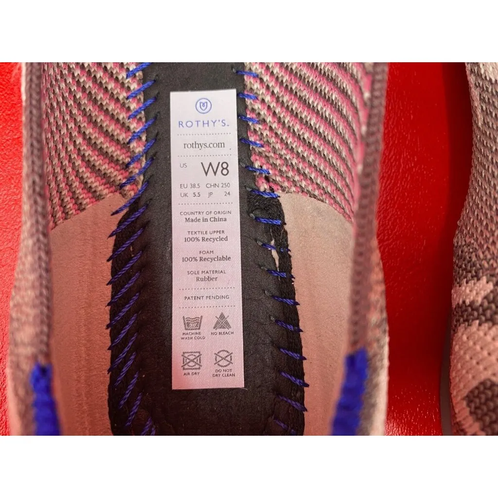 Rothy's Rare Moroccan Rose Limited Edition The Point Flats Shoes Sz 8 - Image 8