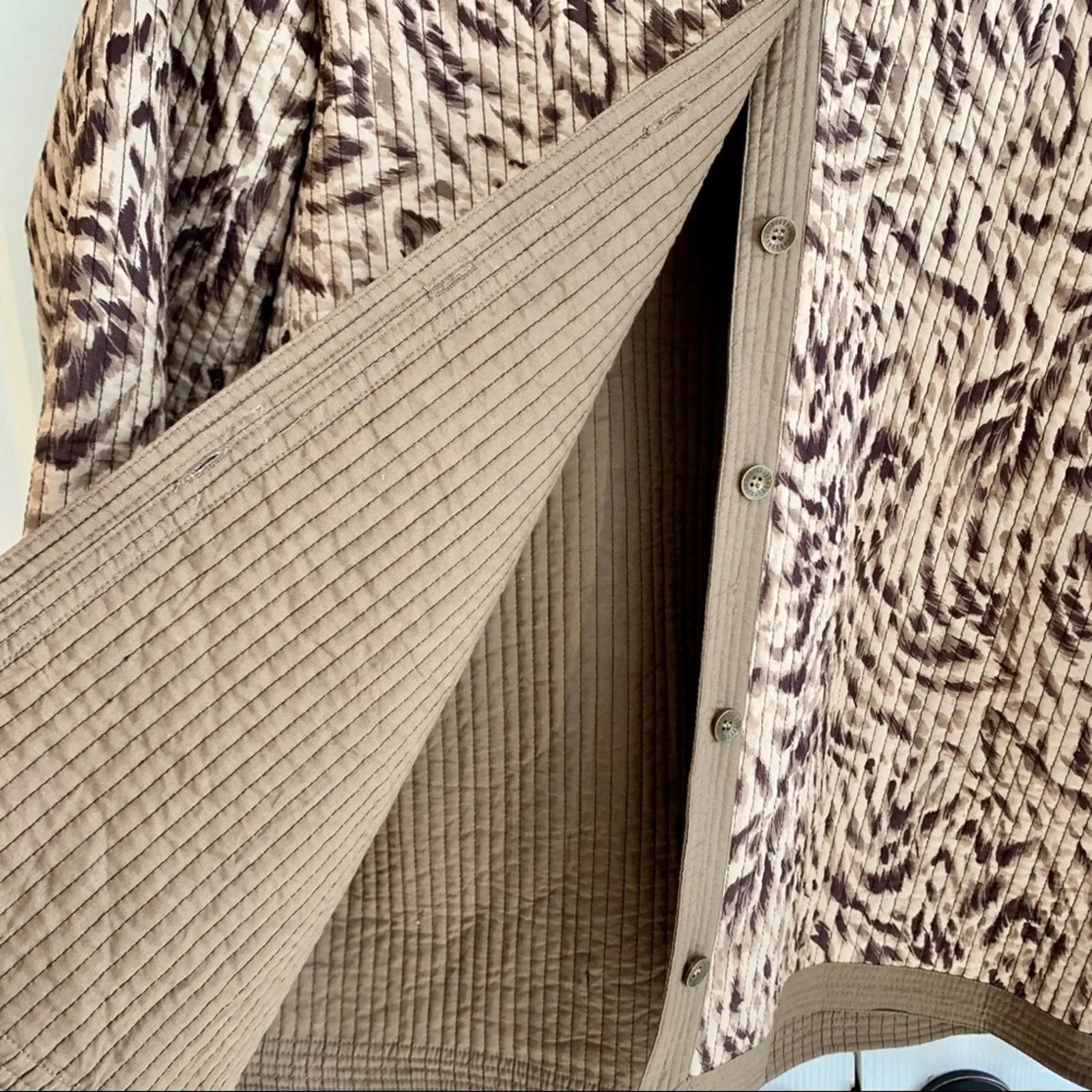 Alfred Dunner Jacket Cotton Brown Tan Quilted Button Up Lightweight Size 16 - Image 7