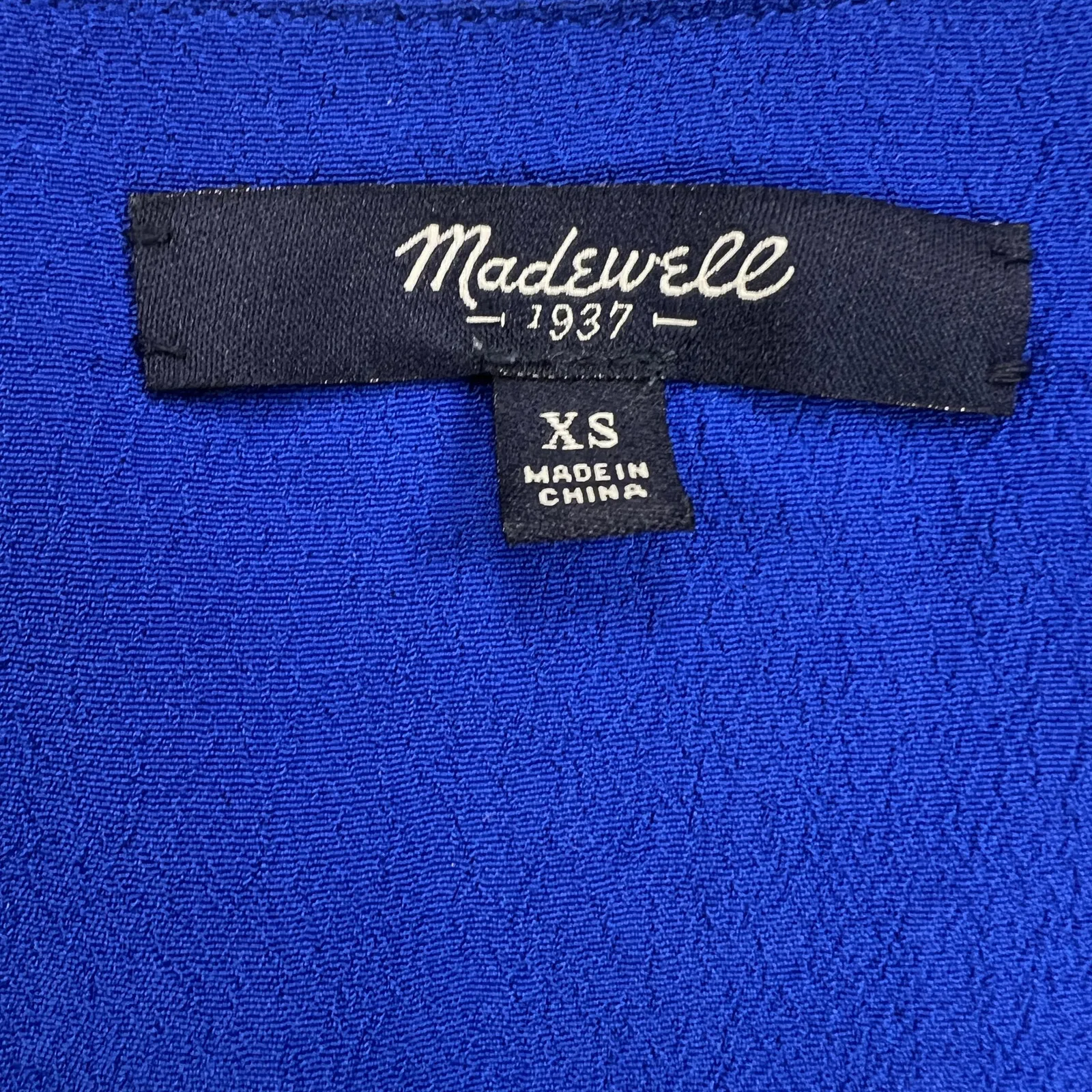 Madewell Du Jour Cobalt Blue Tunic Notch V-Neck Shift Dress Size XS - Image 5