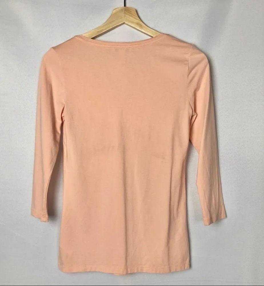 Daily Ritual Peach Orange Supima Cotton V - Image 2