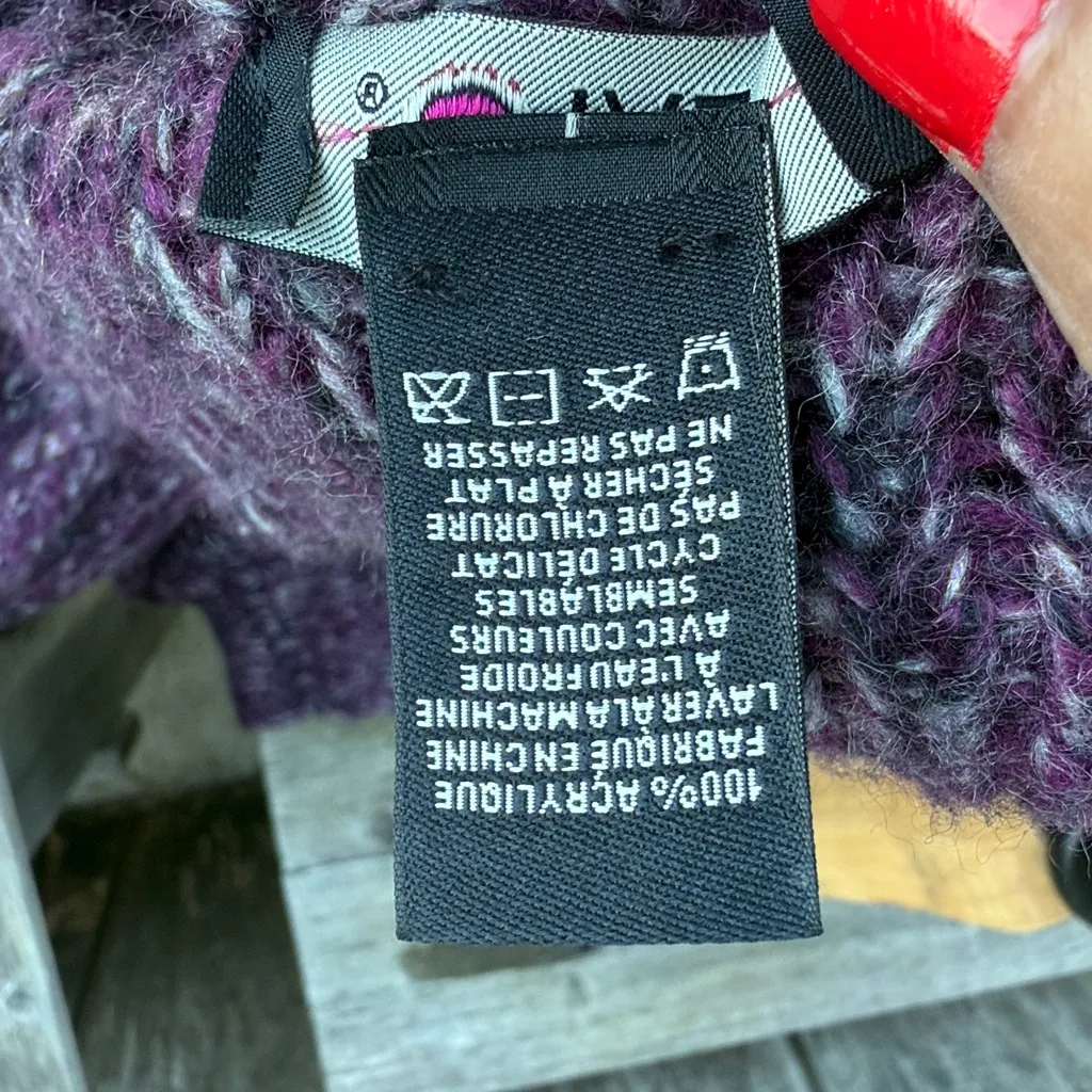 NWT FYLO Woman’s XXL Deep Purple Multi Colored Knit Cardigan Business Casual Fun - Image 10