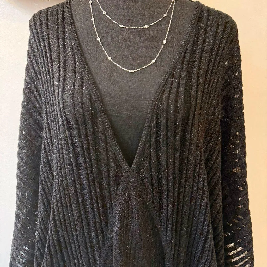 All Saints Zuri Black Metallic Mini Dress Size Small - Image 4