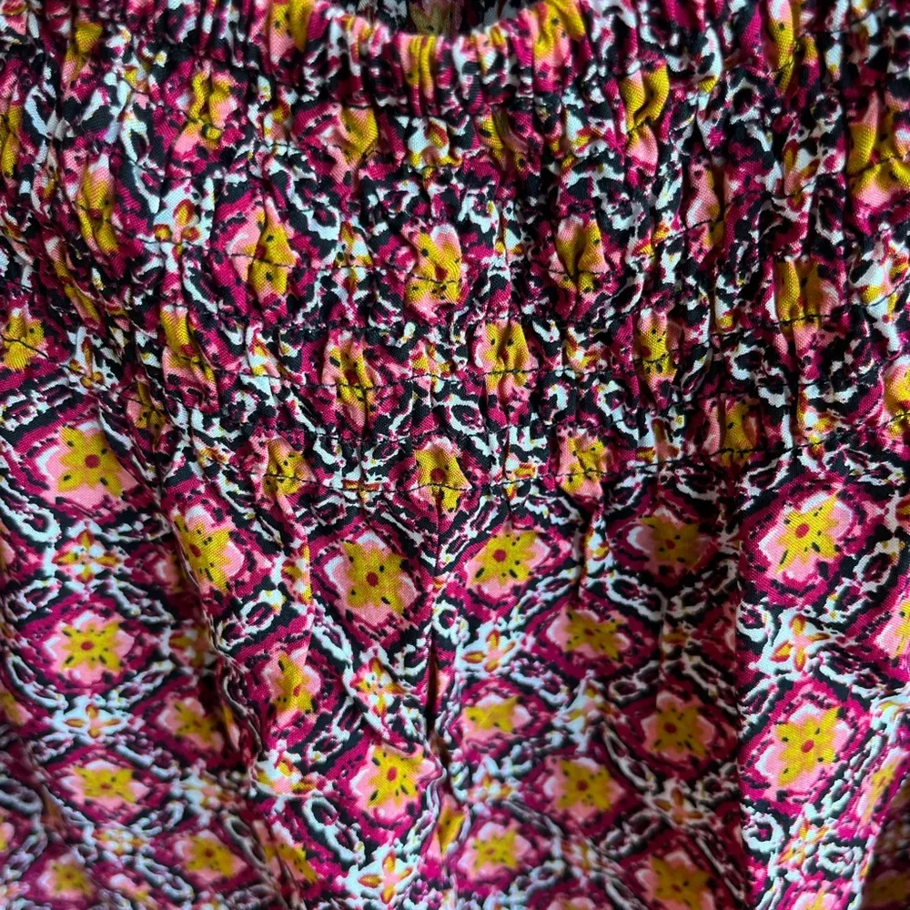 Smocked Crop Top Peasant Flowy New Shirt Womens Small - Image 8