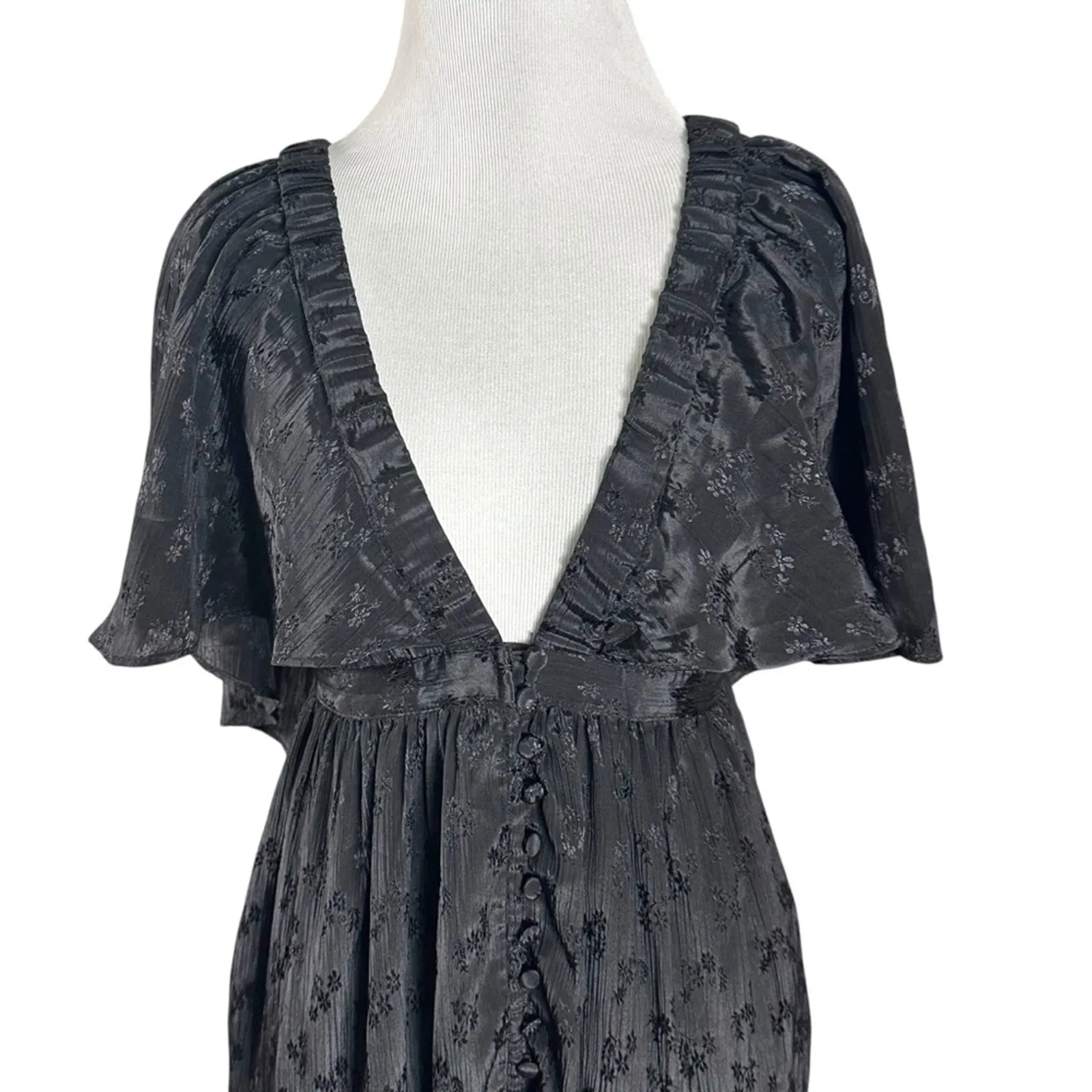 Free People Ethereal Witchy Fairy Cha Cha Maxi Dress Black Large Bohemian Goth - Image 10