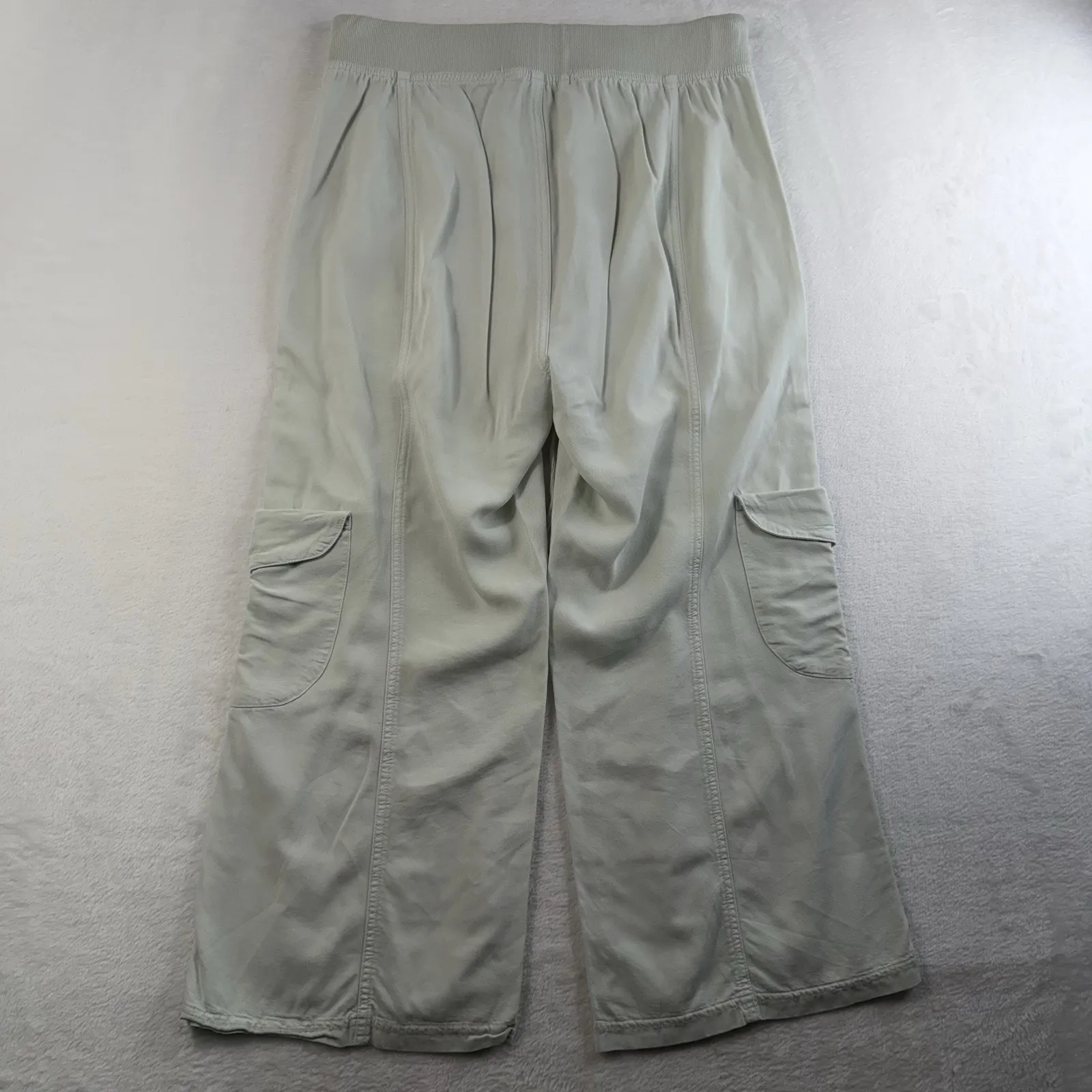 XCVI WEARABLES S Small Crop Cargo Pants Pull On Women’s Green Pockets Lagenlook - Image 11