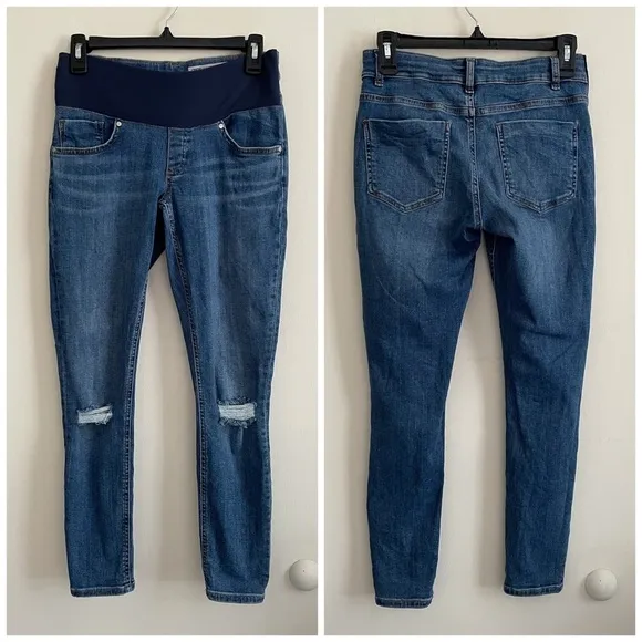 Asos Distressed Denim skinny jeans ~ front waist band Maternity ~ women’s size 6 - Image 2