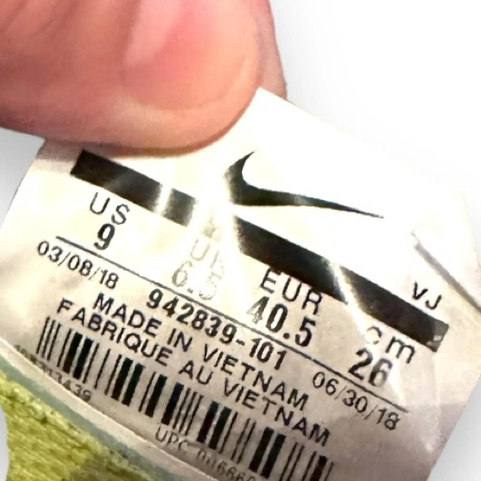 Nike Women's Free RN Flyknit 2018 White Black‎ Mesh Sneakers Sz 9 - Image 9