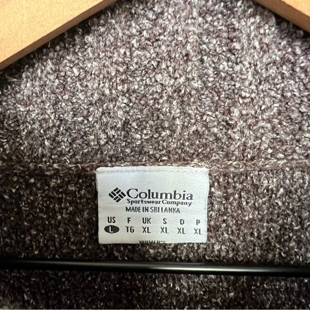 Womens Columbia Sweater Mock Turtleneck Button Shoulder Chocolate Brown Large - Image 3