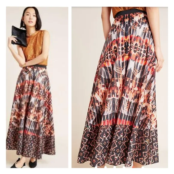 Bhanuni By JyotiMulti Color Poly Taffeta Printed Maxi Skirt - Image 2