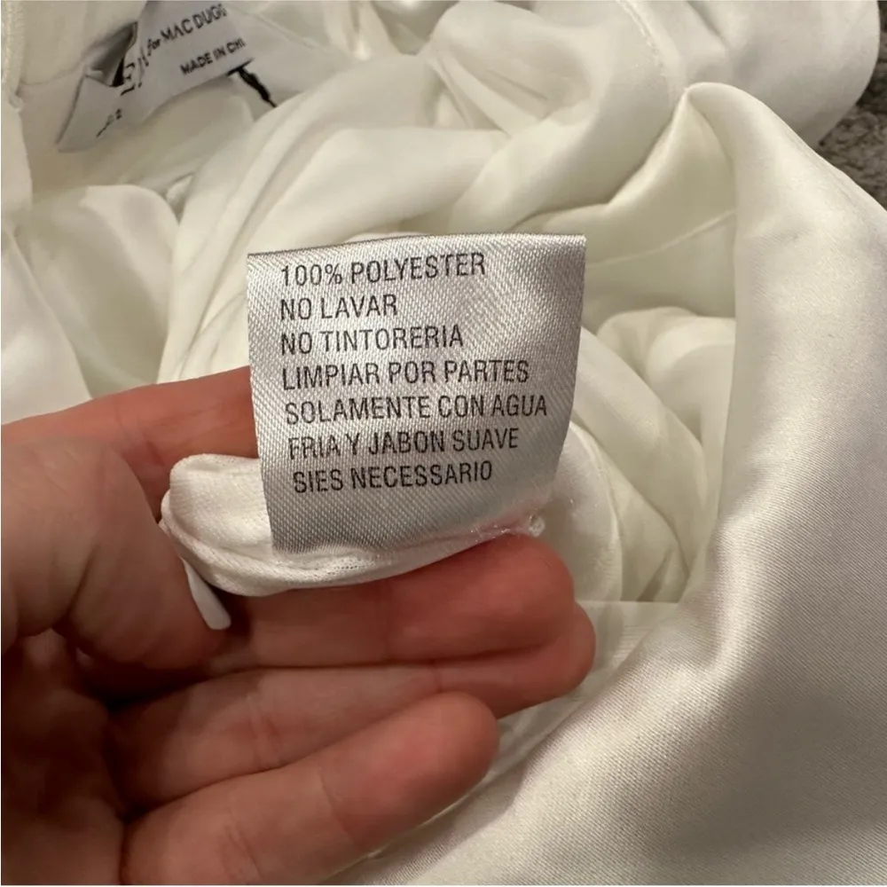 Mac Duggal 26603 Asymmetrical Sleeveless Faux Tuxedo Jumpsuit White 2 - Image 5