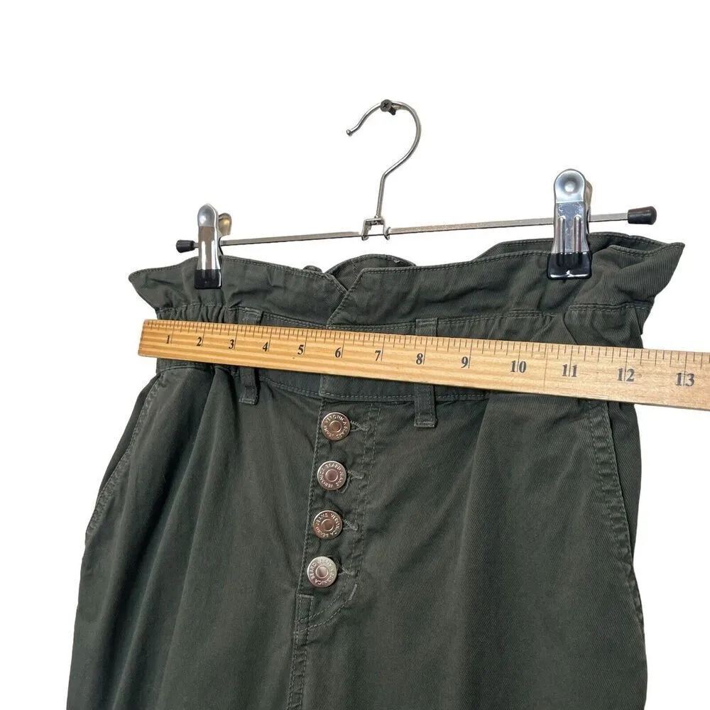 Veronica Beard Tedi Paperbag Pants Green Women’s Size 25 High Rise Cropped Twill - Image 14