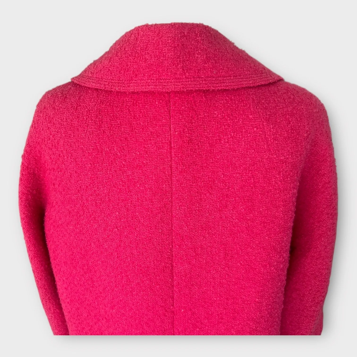 Vintage 60s Sycamore Hot Pink Boucle Wool Double Breasted Swing Coat Women's M L Size L - Image 4