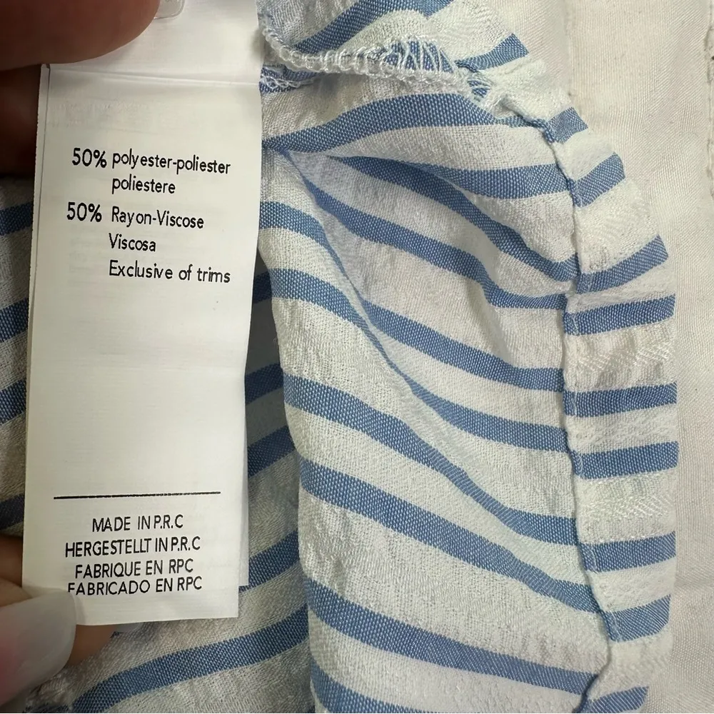 NWT Cupshe Marigold Blosson Blue and White Striped Romper - Image 14