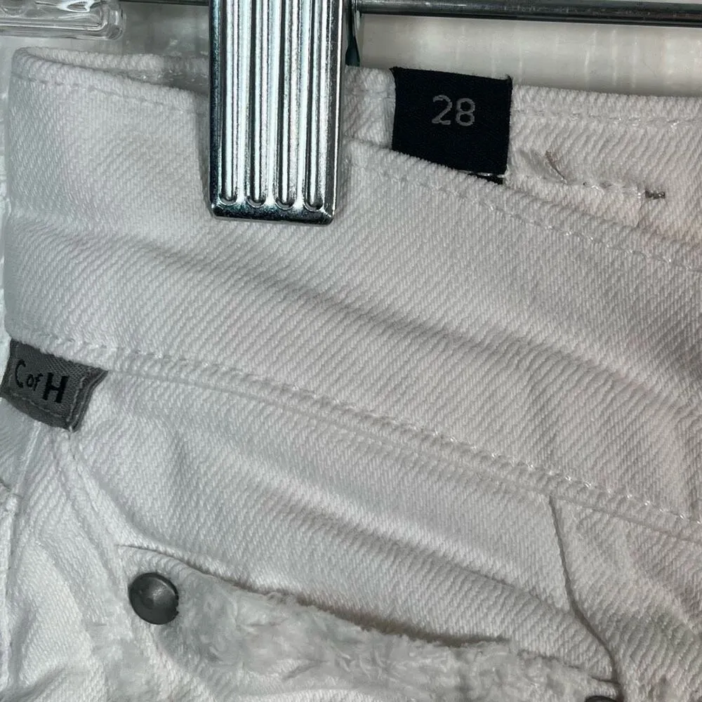 COH Citizens of Humanity Rocket Crop High Rise White Jeans Sz 28 Distressed - Image 5