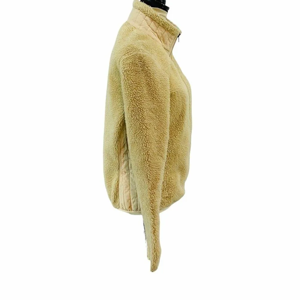 Patagonia Synchilla High Pile Full Zip Fleece Cream Jacket Medium - Image 3