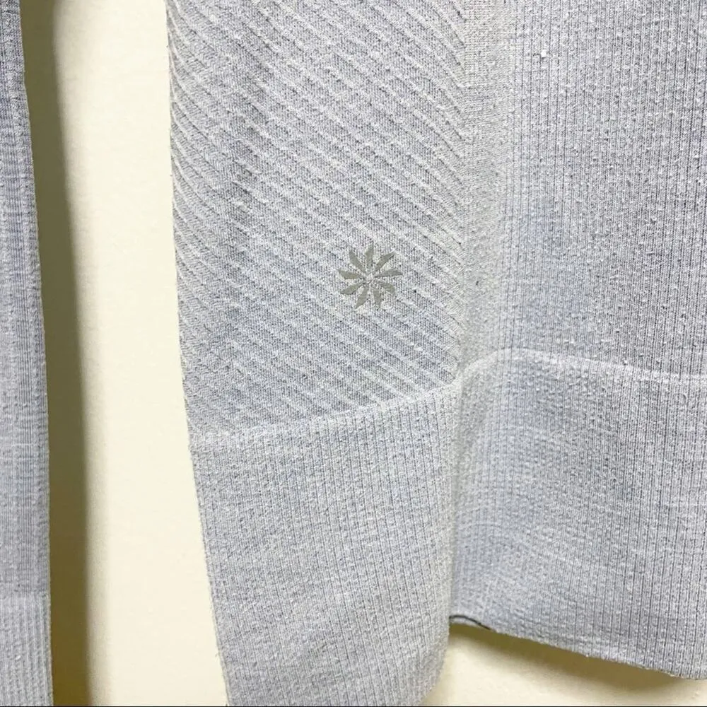 Athleta Powerdown Prima Loft Lightweight Blue Long Sleeved Pullover - Image 3