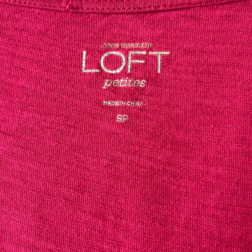 Ann Taylor Loft Petites Womens Small V Neck Cotton Top - Image 3