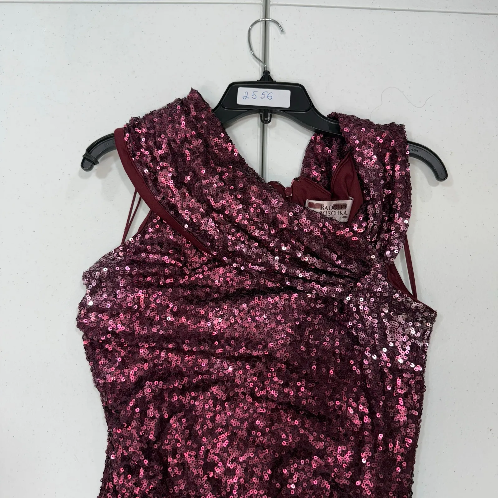 Badgley Mischka Bordeaux
Samantha sequined maxi dress
Gown Size 14 - Image 2