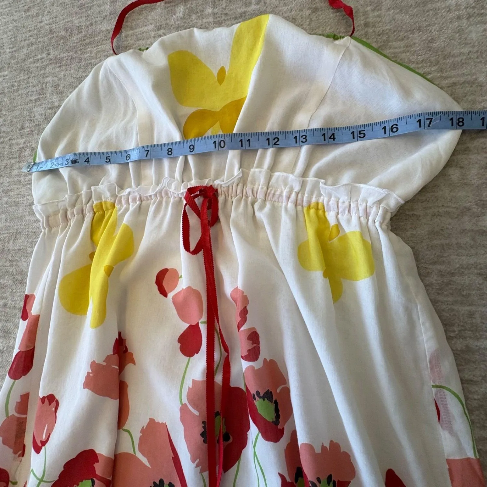 Anthropologie Anna Sui Women's SM Poppies Halter Backless Lined Dainty Silk Blen - Image 7