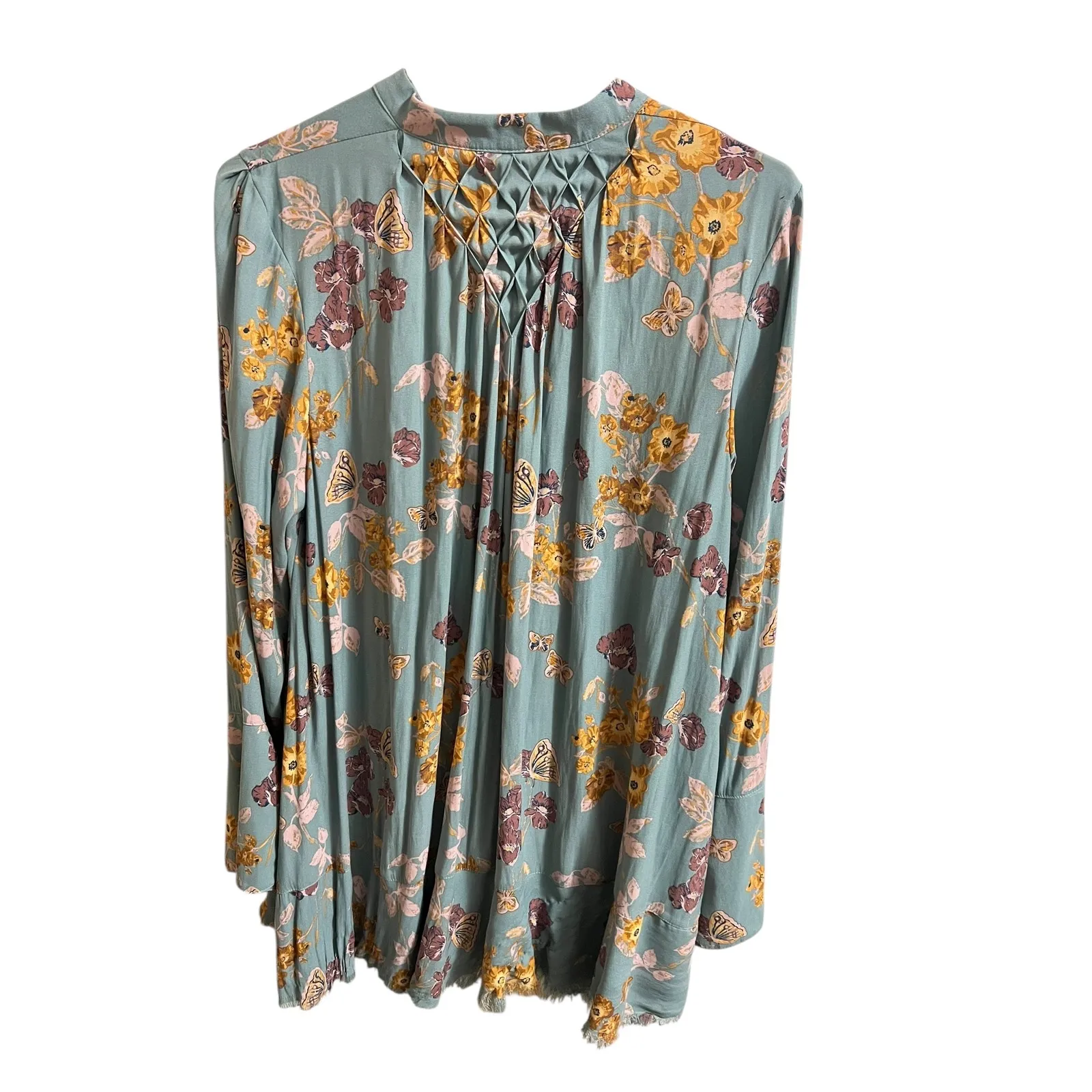 Free People Pebble Crepe Tunic Flowy Oversize Hippie Boho Floral Top M Flowy - Image 3