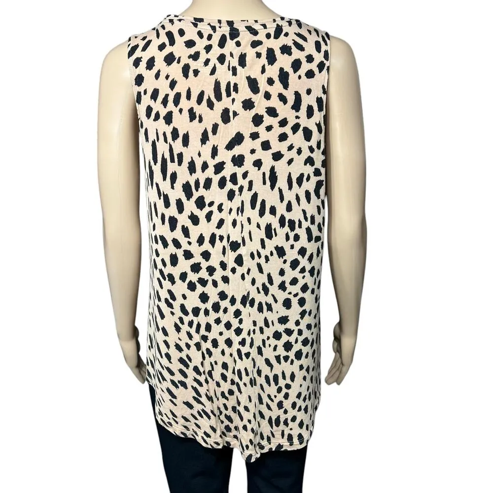 Apt 9 Womens Tank Top Animal Print Relaxed Fit Tan Black Medium - Image 3